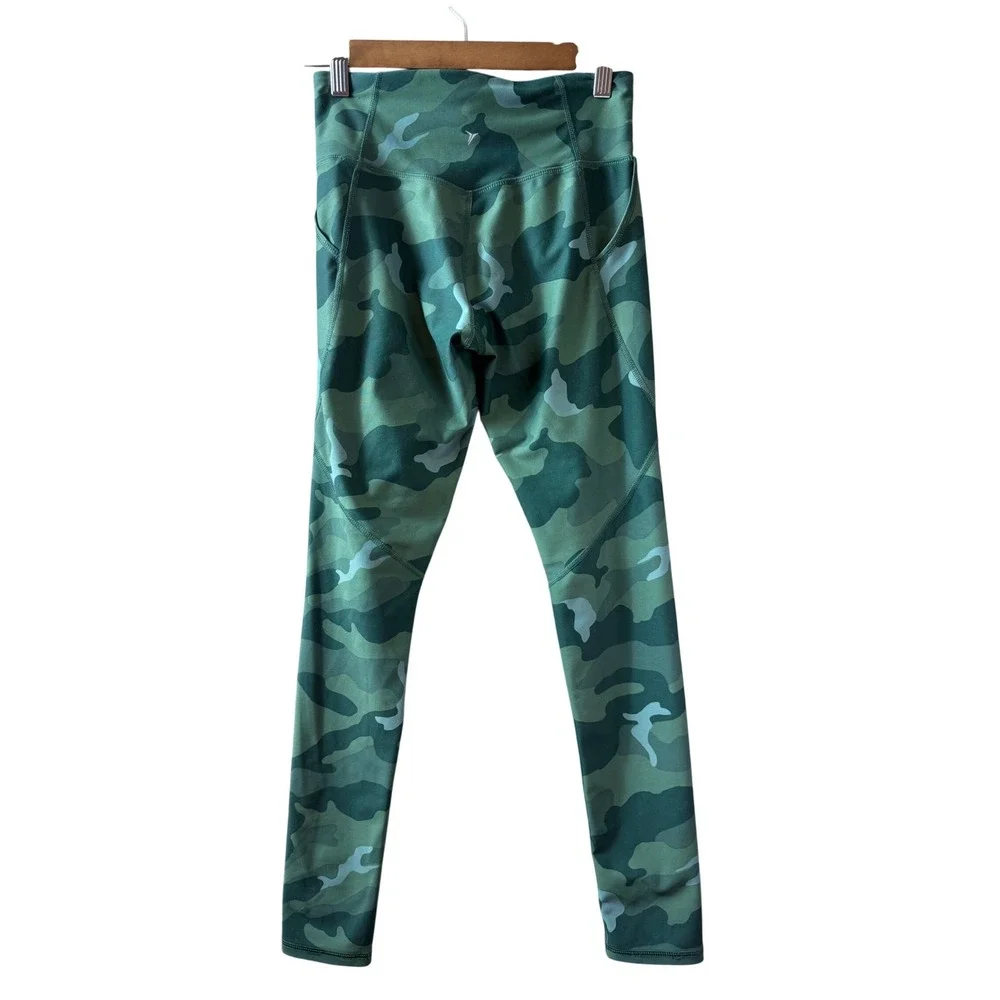 Old Navy Active Powersoft‎ Girls XL 14-16 Green Camo High Rise Leggings